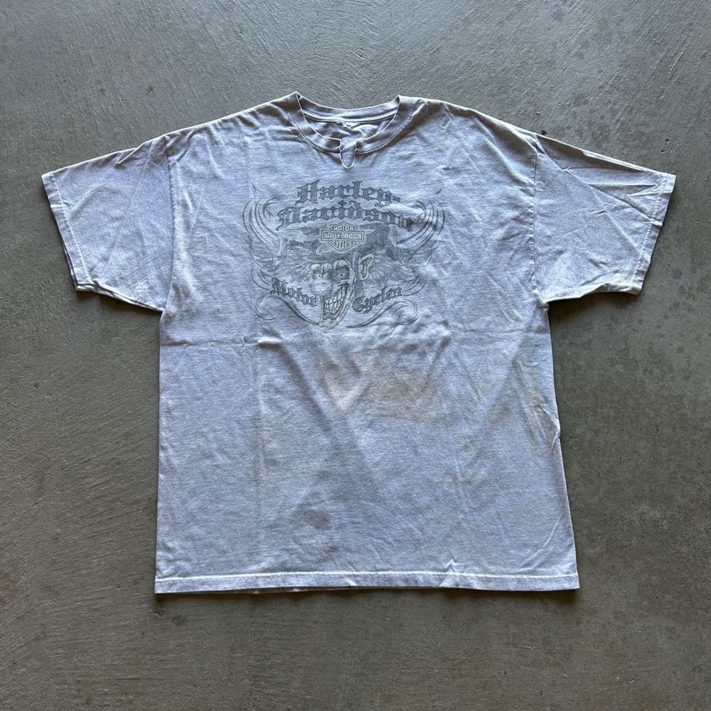 Vintage Harley‎ Davidson Clown Shirt Size XL Gray Lansing Michigan Biker Joker